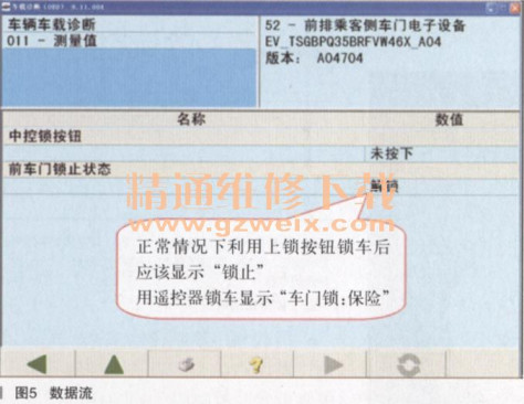 检修大众迈腾中控锁系统故障